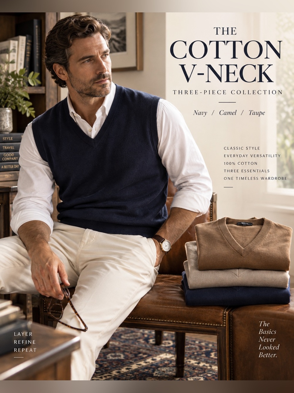 UNI (3) 100% Cotton Sweater Vests - L